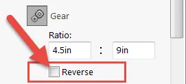 planetary gear assembly feature manager reverse